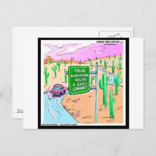 Arizona: Ein Gated Community Funny Gifts & T-Shirt Postkarte (Vorne/Hinten)