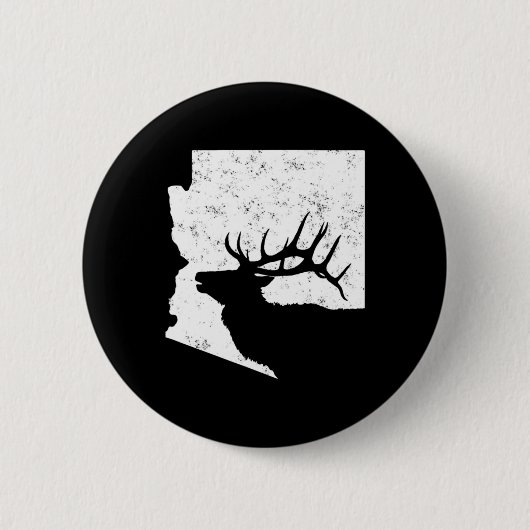 Arizona Elk Jagd Bull Elk AZ Staat Form Button (Vorderseite)