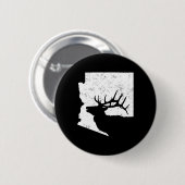 Arizona Elk Jagd Bull Elk AZ Staat Form Button (Vorne & Hinten)