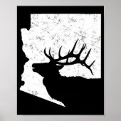 Arizona Elk Jagd Bull Elk AZ Staat Form Poster (Vorne)