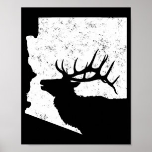 Arizona Elk Jagd Bull Elk AZ Staat Form Poster