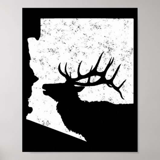 Arizona Elk Jagd Bull Elk AZ Staat Form Poster (Vorne)
