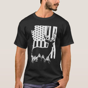 Arizona Elk Jagd Staat Karte American Flag Patrick T-Shirt