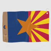 Arizona Fahne & Arizona mit Monogramm / Golfhandtu Golfhandtuch (Horizontal)