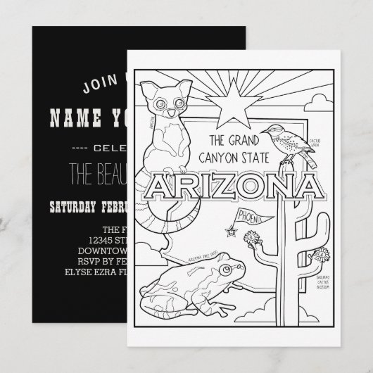 arizona Farbe Ich Collage Einladung (Vorne/Hinten)