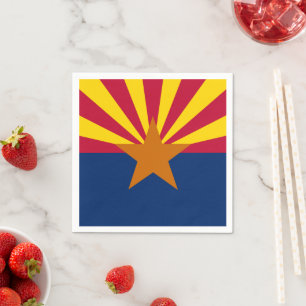 Arizona Flag & Arizona Staat USA Party/Sportfans Serviette