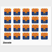 Arizona Flag & Arizona Staat USA Siegel/Sportfans Quadratischer Aufkleber (Blatt)
