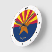 Arizona Flag & Arizona trendy fashion /design USA Runde Wanduhr (Winkel)