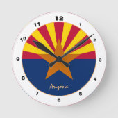 Arizona Flag & Arizona trendy fashion /design USA Runde Wanduhr (Vorderseite)