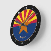 Arizona Flag & Arizona trendy fashion /design USA Runde Wanduhr (Winkel)