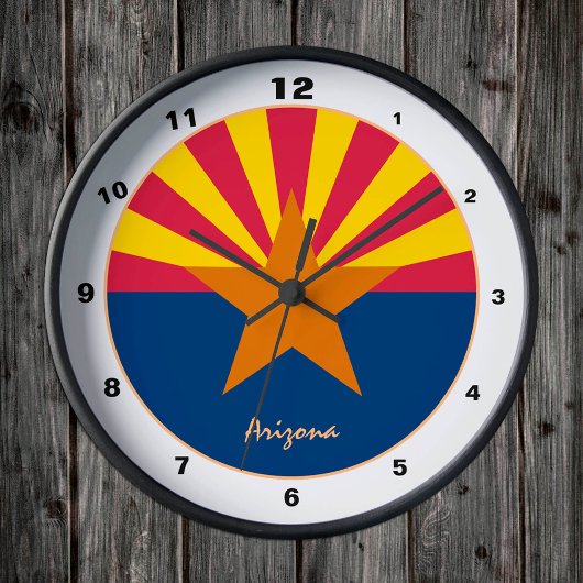 Arizona Flag & Arizona trendy fashion /design USA Runde Wanduhr