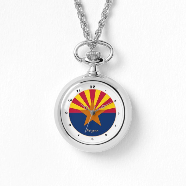 Arizona Flag & Arizona trendy fashion USA /design Armbanduhr (Vorderseite)