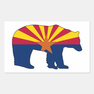 Arizona Flag Bär Rechteckiger Aufkleber