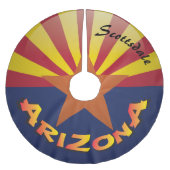 ARIZONA Flag CHANGE TOWN Weihnachtsbaumrock Polyester Weihnachtsbaumdecke (Vorderseite)