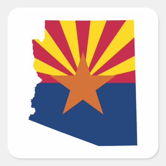 Arizona Flag Colors Quadratischer Aufkleber (Vorderseite)