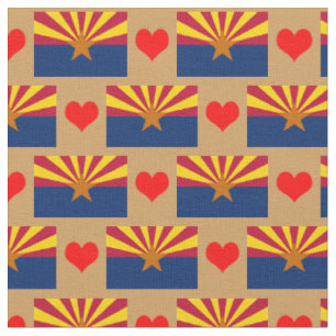 Arizona Flag Fabric & Heart, trendige Mode /USA Stoff