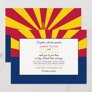 Arizona Flag, Fahne von Arizona Hochzeit Einladung