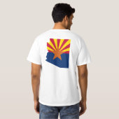 Arizona Flag Farben Karte Form T-Shirt (Schwarz voll)
