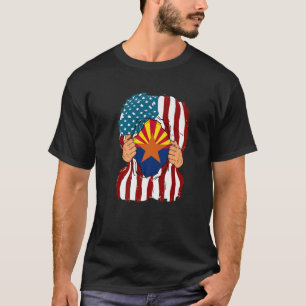 Arizona Flag Inside Me Zuhause Staatsstolz America T-Shirt