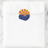 Arizona Flag Karte Runder Aufkleber (Tasche)