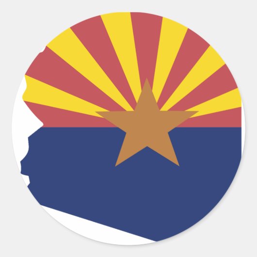 Arizona Flag Karte Runder Aufkleber (Vorderseite)
