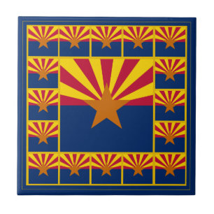 Arizona Flag Keramik Tile / Patriots Decor USA Fliese