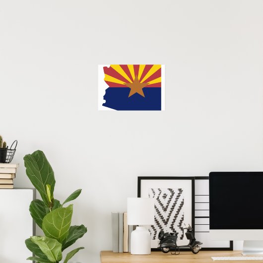Arizona Flag Map Poster (Heimbüro)