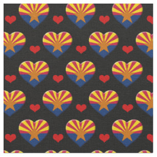 Arizona Flag & Red Heart mode Fabric / USA Stoff