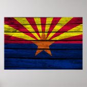 Arizona Flag Rustikales Holz Poster (Vorne)