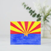 Arizona Flag Wasserfarben Kunst, Dichtung und Musi Postkarte (Stehend Vorderseite)