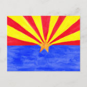 Arizona Flag Wasserfarben Kunst, Dichtung und Musi Postkarte (Vorderseite)