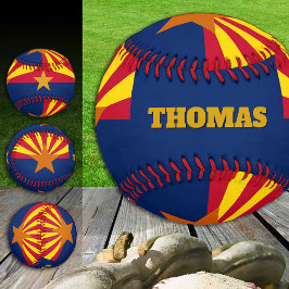 Arizona-Flagge, Arizona, Monogramm/Baseball-Balls Baseball