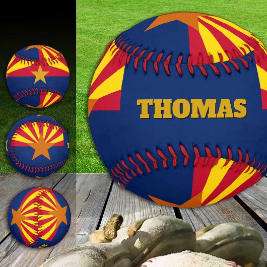 Arizona-Flagge, Arizona, Monogramm/Baseball-Balls Baseball