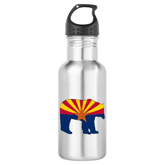 Arizona-Flagge Bär Edelstahlflasche (Vorderseite)