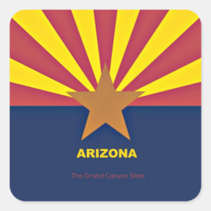 Arizona-Flagge, gekennzeichnet Quadratischer Aufkleber