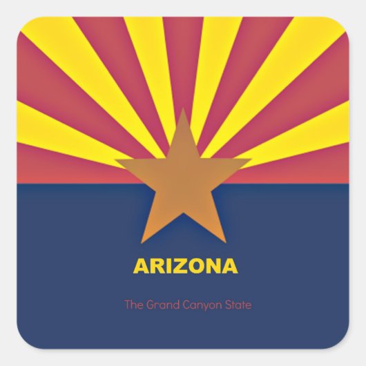 Arizona-Flagge, gekennzeichnet Quadratischer Aufkleber (Vorderseite)