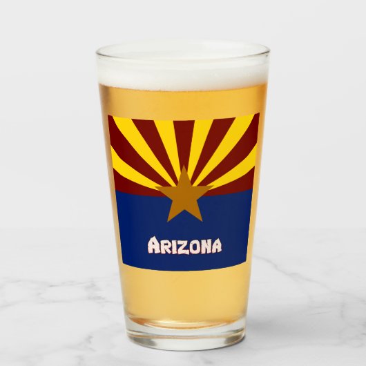 Arizona-Flagge Glas (Vorne (Gefüllt))