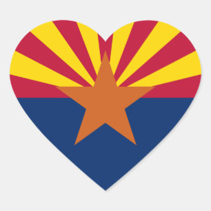 Arizona-Flagge Herz-Aufkleber
