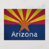 Arizona-Flagge in Richtung Süden Ankündigungspostkarte (Vorderseite)