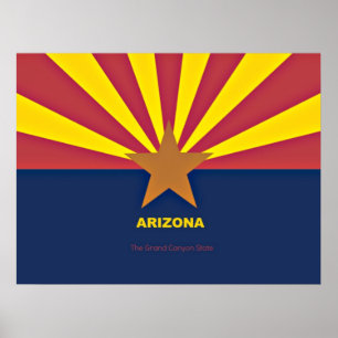 Arizona-Flagge mit Slogan Poster