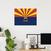 Arizona-Flagge mit Slogan Poster (Heimbüro)
