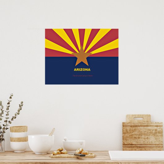 Arizona-Flagge mit Slogan Poster (Küche)