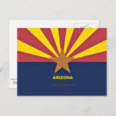 Arizona-Flagge mit Slogan Postkarte (Vorne/Hinten)