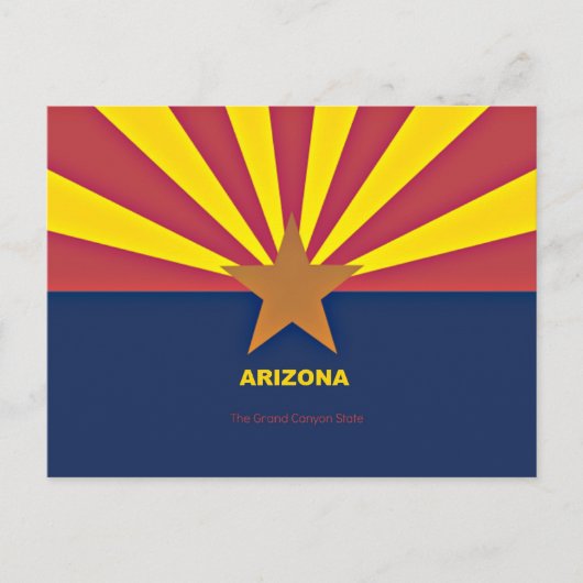 Arizona-Flagge mit Slogan Postkarte (Vorderseite)