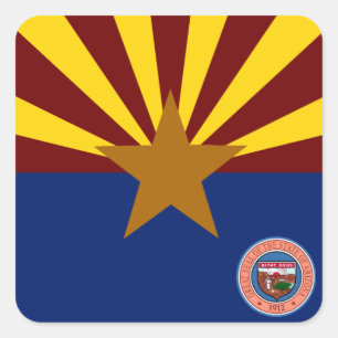 Arizona-Flagge Quadratischer Aufkleber