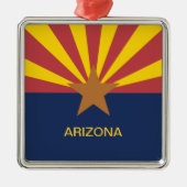 Arizona-Flagge Silbernes Ornament (Vorne)