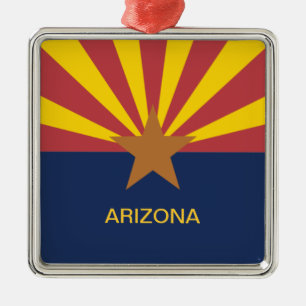 Arizona-Flagge Silbernes Ornament