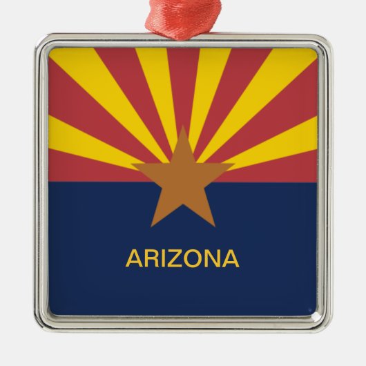 Arizona-Flagge Silbernes Ornament (Vorne)