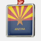 Arizona-Flagge Silbernes Ornament (Links)