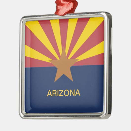 Arizona-Flagge Silbernes Ornament (Links)